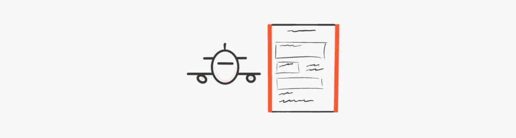Dokument und Flugzeug